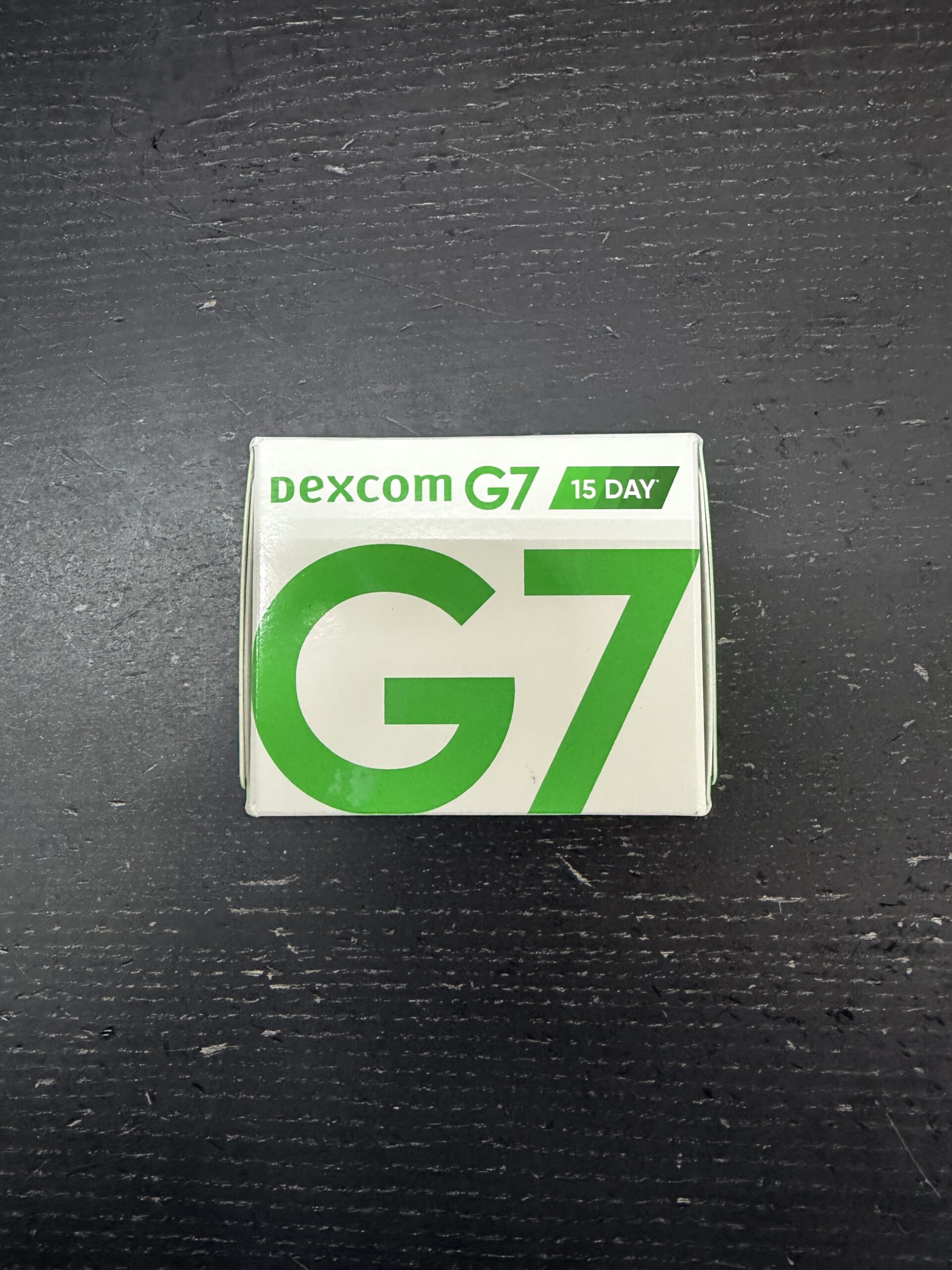 Dexcom G7 15-Day sensor box – front view showing '15 DAY' badge in logo