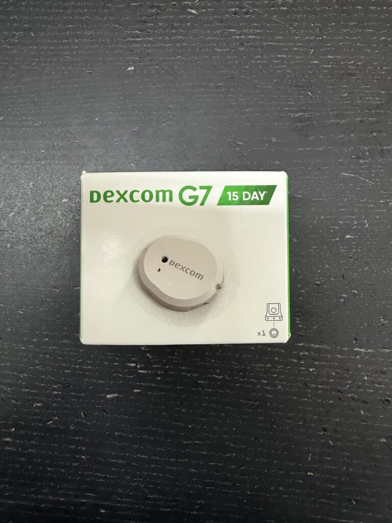 Dexcom G7 15-Day box showing the circular sensor disc